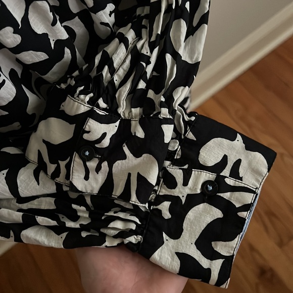 Anthropologie Danielle Kroll Blouse - XS bird print doves 100% cotton - Picture 6 of 16